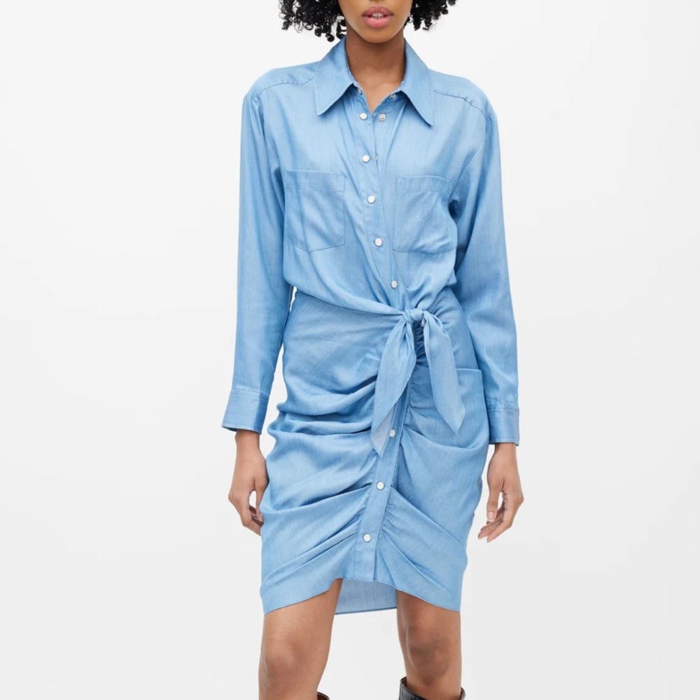 Veronica Beard Ruched Shirt Dress